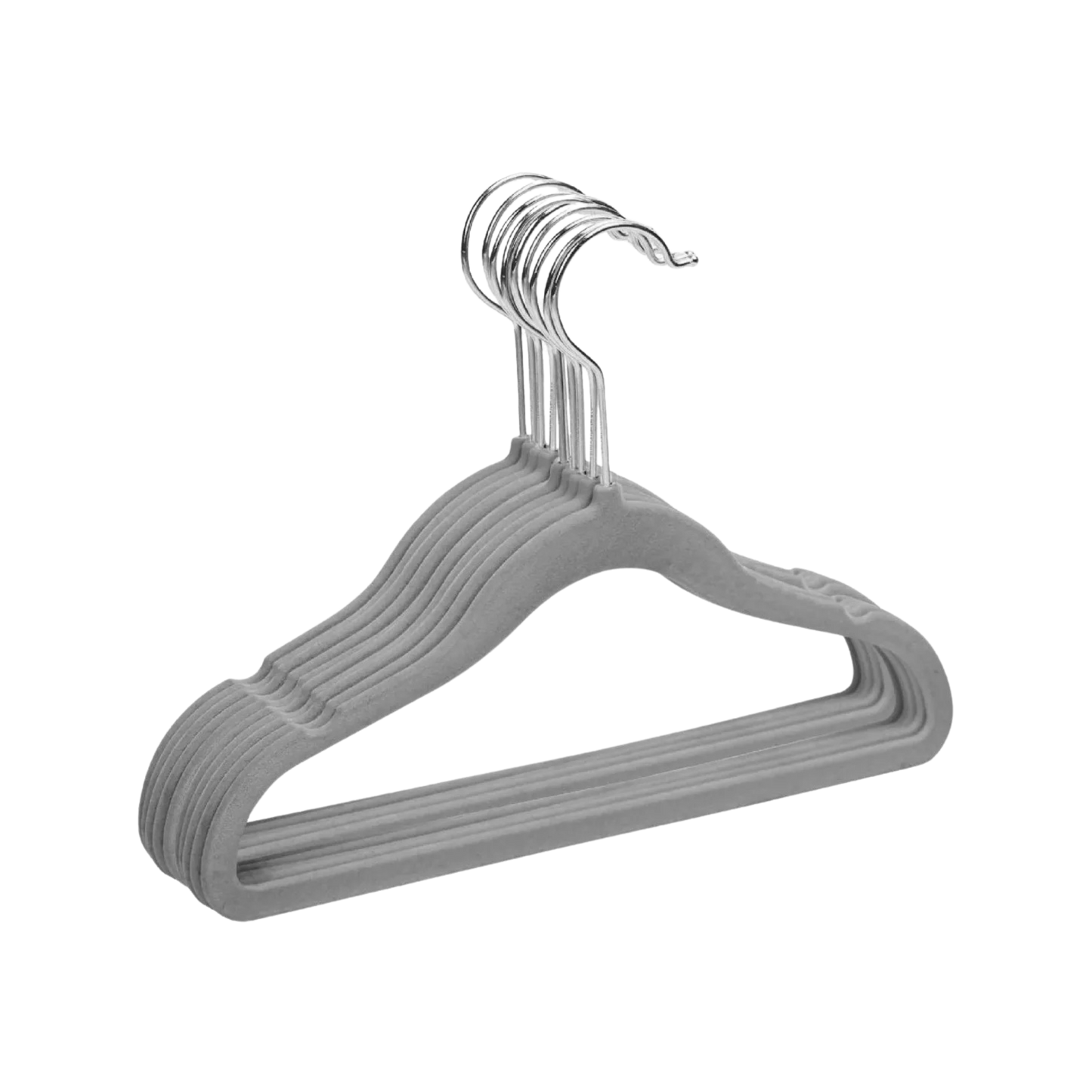 Perchas Terciopelo Gris Kids Niños Antideslizante X 20 Unidades