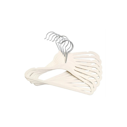 Perchas Bebe Terciopelo Beige X 10 Unidades