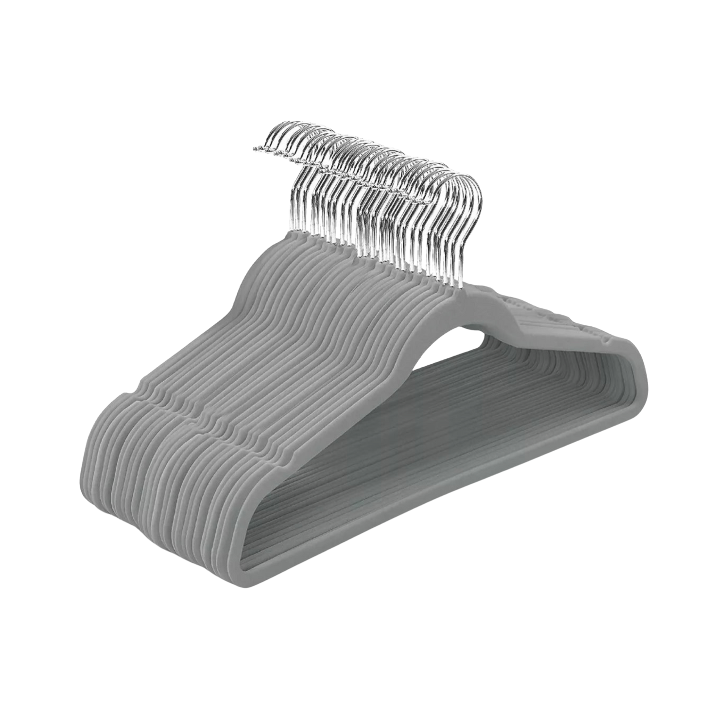 Perchas terciopelo adultos gris x 20 unidades