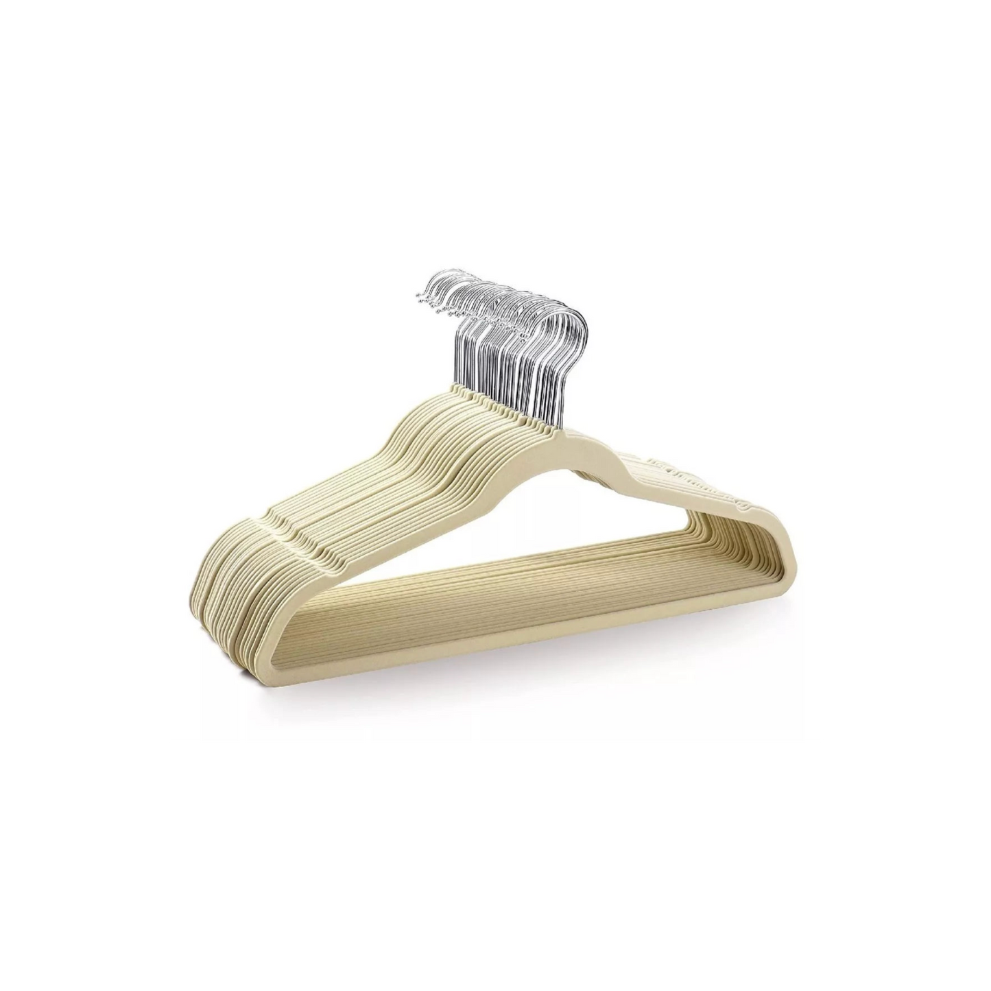 Perchas Terciopelo Beige para Adultos x 50 Unidades