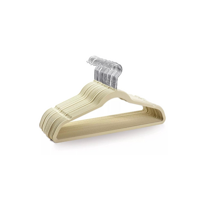 Perchas Terciopelo Beige para Adultos x 50 Unidades