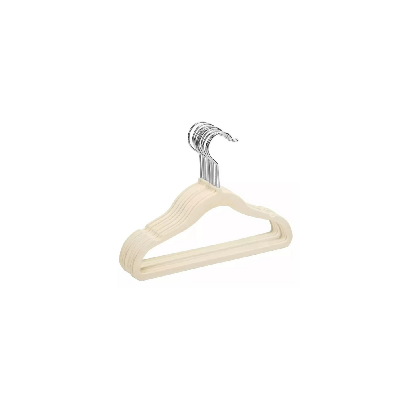 Perchas Terciopelo Beige Kids Niños Antideslizante X 20 Unidades