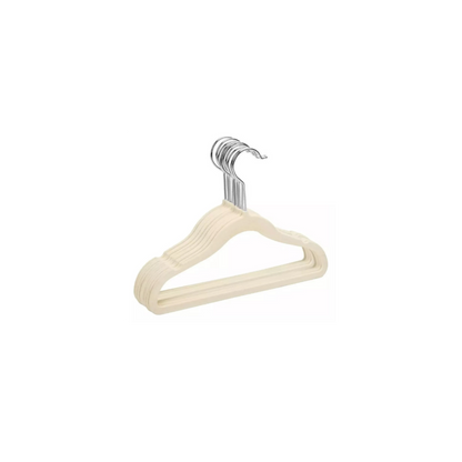 Perchas Terciopelo Beige Kids Niños Antideslizante X 20 Unidades