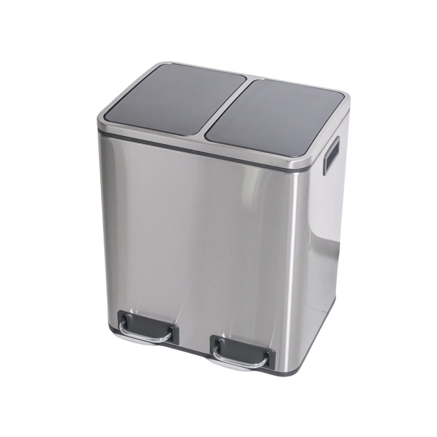 Cesto a pedal doble compartimento acero inoxidable 48 lts