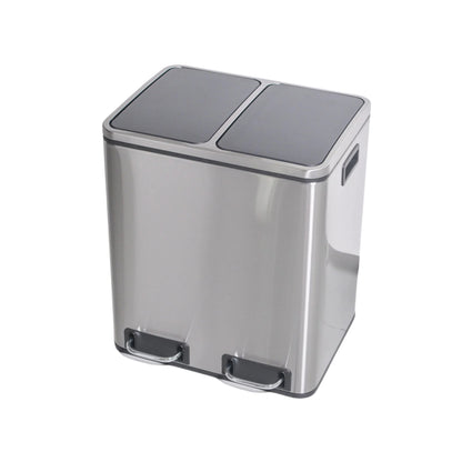 Cesto a pedal doble compartimento acero inoxidable 48 lts