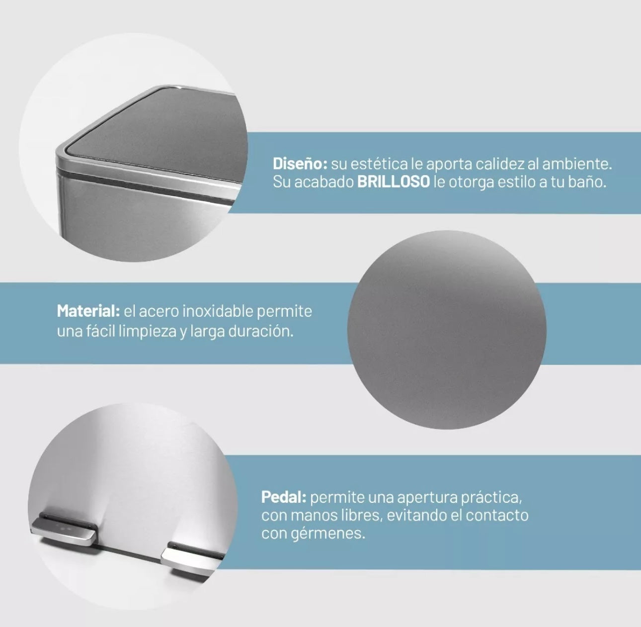 Cesto a pedal doble compartimento acero inoxidable 48 lts