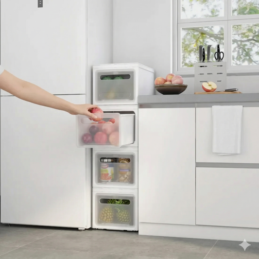 Caja Organizadora Apilable con Apertura Frontal Vertical por 4 Unidades