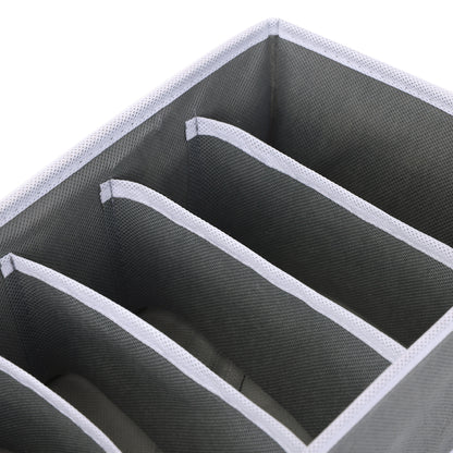 Set X4 Organizador Ropa Interior Separador Cajon Tela Gris