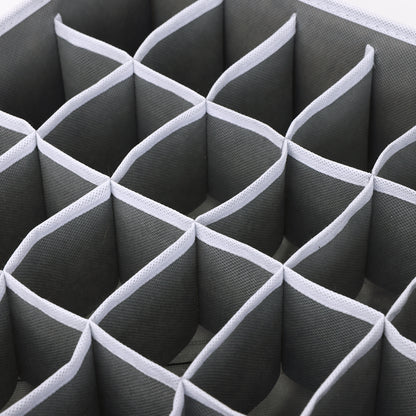 Set X4 Organizador Ropa Interior Separador Cajon Tela Gris