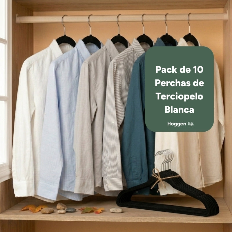 Perchas de Terciopelo Negro para Adultos X 10 Unidades