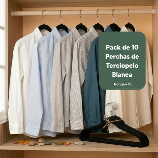 Perchas de Terciopelo Negro para Adultos X 10 Unidades