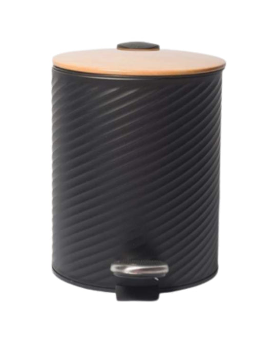 Cesto de basura texturado color negro de 5 litros