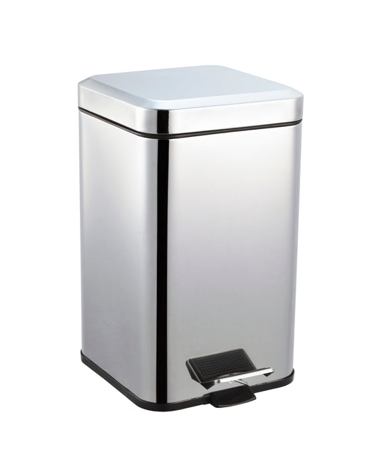 Tacho a pedal cuadrado de acero inoxidable 20 lts