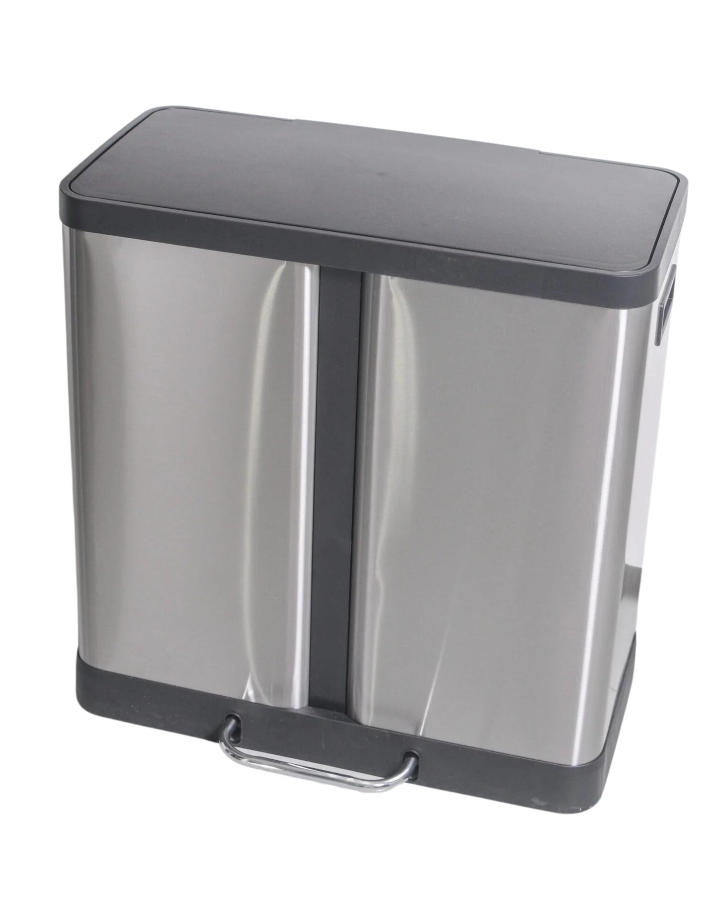 Cesto de basura doble de acero inoxidable 60 litros