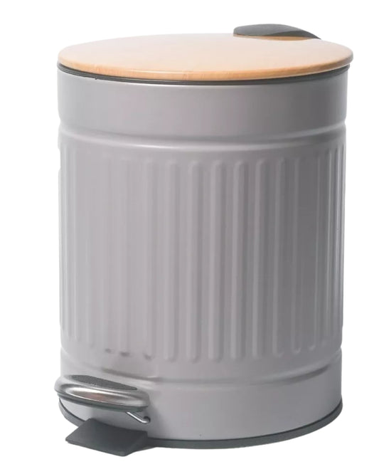 Cesto de basura texturado gris de 5 litros